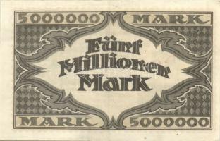 Német Birodalom/Weimari Köztársaság/Hamburg/Hugo Stinnes Linien 1923.8.18. 5000.000M piros sorszámma...