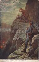 Hűséges őrök / In treuer Wacht / Na verné strázi / WWI K.u.k. military art postcard. G.G.W.II. Nr. 127. (EB)