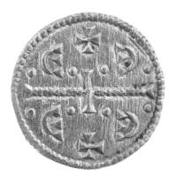 1141-1162. Denár Ag II. Géza (0,24g) T:1- / Hungary 1141-1162. Denar Ag Geza II (0,24g) C:AU Huszár: 124., Unger I.: 71.