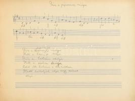 2 db régi hangjegyfüzet, számos kézzel írt kottával, sérült papírkötésben