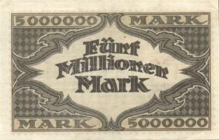 Német Birodalom/Weimari Köztársaság/Hamburg/Hugo Stinnes Linien 1923.8.18. 5000.000M piros sorszámma...