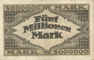 Német Birodalom/Weimari Köztársaság/Hamburg/Hugo Stinnes Linien 1923.8.10. 5000.000M fekete sorszámm...