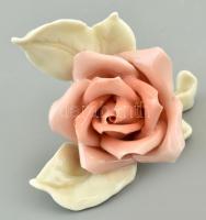 Ens porcelán rózsa, kézzel festett, jelzett, hibátlan, 8x7 cm