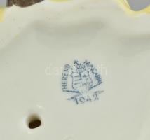 Herendi 1942 lány békával, kézzel festett, jelzett hibátlan, m: 9 cm
