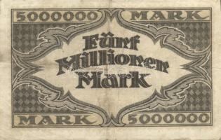 Német Birodalom/Weimari Köztársaság/Hamburg/Hugo Stinnes Linien 1923.8.10. 5000.000M fekete sorszámm...