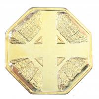 2000. "Terézváros Millenniumi Emlékérme - Budapest" aranyozott, nyolcszögletű, kétoldalas ...