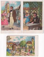 Franz Schubert - 3 db művész képeslap / 3 art postcards