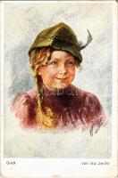 Gretl. Der Kriegspatenschaft gewidmet / Children art postcard, support fund s: Isa Jechl (EK)