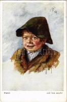 1916 Hansl. Der Kriegspatenschaft gewidmet / Children art postcard, support fund s: Isa Jechl (EK)