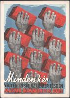 4 db 1940-es évekbeli kommunista plakát reprintje. 25x33 cm