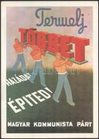 4 db 1940-es évekbeli kommunista plakát reprintje. 25x33 cm