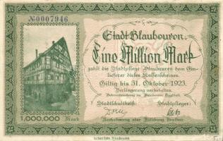 Német Birodalom/Weimari Köztársaság/ Blaubeuren 1923.10.31. 1000.000M T:II