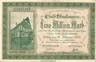 Német Birodalom/Weimari Köztársaság/ Blaubeuren 1923.10.31. 1000.000M T:II