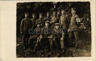 WWI German military, group of soldiers with medic. photo