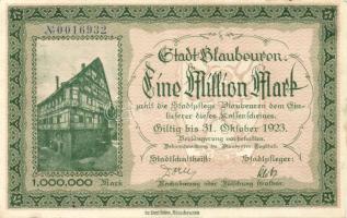 Német Birodalom/Weimari Köztársaság/ Blaubeuren 1923.10.31. 1000.000M T:II