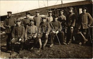 1916 WWI German military, group of soldiers. photo + L.M.K. III. 5. Garde-Feldartl.-Regts. Feldpostbriefstempel