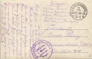 1916 WWI German military, group of soldiers. photo + "L.M.K. III. 5. Garde-Feldartl.-Regts. Fel...