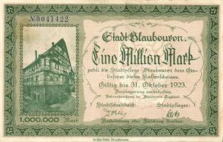 Német Birodalom/Weimari Köztársaság/ Blaubeuren 1923.10.31. 1000.000M T:II