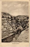 1917 Schützengraben / WWI German military, soldiers in the trenches + "Kgl. Sächs. Inf.-Rgt. Nr. 431. 11. Kompagnie" (EK)