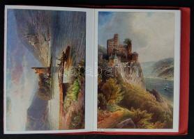 A romantikus Rajna 12 lapos képeslap leporelló / Rhein booklet with 12 postcards