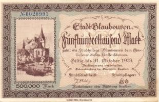Német Birodalom/Weimari Köztársaság/ Blaubeuren 1923.10.31. 500.000M T:II+