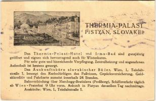 1920 Pöstyén, Pistyan, Piestany; Thermia Palast Hotel / Thermia Palace szálloda reklámlapja / hotel & spa advertisement (EK)