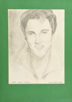 Nagy Hajnalka (?-): Elvis Presley portréja (Minden ember portréja). Ceruza, papír, jelzett. Kartonra kasírozva. 36x26,5 cm