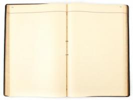 cca 1860 Óriás méretű üres, kitöltetlen főkönyv, 32x47 cm Egészvászon kötésben