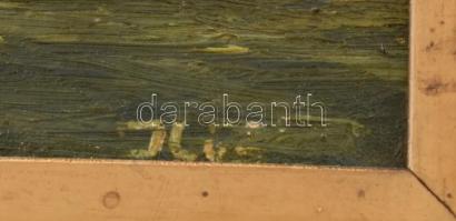 Olvashatatlan jelzéssel: Csendélet. Olaj, vászon. Régi, sérült fa keretben. 34x24 cm