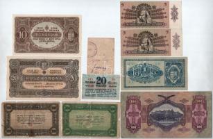 Vegyes 10db-os korona-pengőt tétel, közte két darab "Vásárlási Visszatérítés" utalvány T:I...