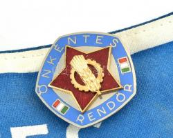 Önkéntes rendőr karszalag, jelvénnyel, 44x11 cm,