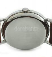 Onsa mechanikus, barna bőrszíjas férfi karóra, korának megfelelő állapotban. d: 34mm, működik