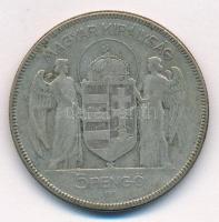 1930. 5P Ag "Horthy jobbra" T:3 patina Adamo P8