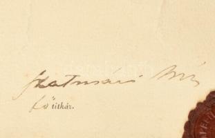 1900 Budapesti Ujságírók Egyesületének oklevele, Róna József (1861-1939) szobrász , melyben megköszö...