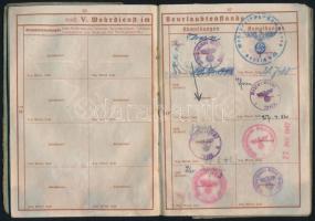 cca 1940 Német Wehrpass, kissé megviselt állapotban