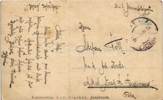 1917 Seemannsgrab / WWI Austro-Hungarian Navy, K.u.K. Kriegsmarine art postcard, mariner's grav...