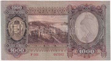 1943. 1000P "F 066 047503" T:I nyomdai papírráncok 
Adamo P21