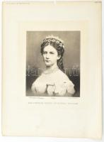 cca 1890 Erzsébet királyné, Sisi nagy méretű fénnyomatú portréja. 26x34 cm
