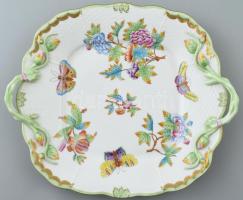 Herendi Viktória mintás süteményes készlet, kézzel festett, jelzett, hibátlan