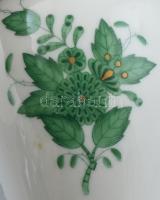 Herendi zöld Apponyi mintás váza. Kézzel festett, jelzett, hibátlan. 14 cm