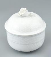 Herendi Cukortartó porcelán , fehér mázas, jelzett, hibátlan, kopott. m: 10 cm, d: 9 cm cm
