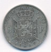 Belgium 1867. 2Fr Ag "II. Lipót" francia körirat T:2 ph.
Belgium 1867. 2 Francs Ag "...