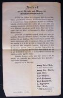 1867 Érdekes német nyelvű soproni hirdetmény / Interesting Oedenburg annoncement in German 20x40 cm