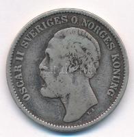 Svédország 1876EB 2K Ag "II. Oszkár" köriratban "O" T:3 Sweden 1876EB 2 Kronor Ag "Oscar II" with "O" in title" C:F