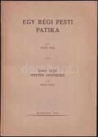 Voit Pál: Egy régi pesti patika. Tanulmányok Budapest múltjából. Bp., 1940. 32 + 3 p. Fűzve, kiadói papírborítékban