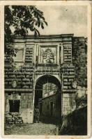 1917 Gorizia, Görz, Gorica; L'ingresso del Castello / WWI Austro-Hungarian K.u.K. military, castle entrance with soldier + "K.K. Landsturm Infanterieregiment Nr. 1. 4. Feld-Kompagnie" (kopott sarkak / worn corners)