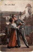 1917 Der erste Kuss / WWI Austro-Hungarian K.u.K. military, soldier with lady, kissing + K.u.K. 10.4 cm Kanonenbatterie 15... (EM)