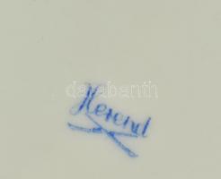 Herendi virág mintás porcelán doboz. Kézzel festett, jelzett, hibátlan. 10x8x4,5 cm