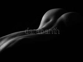 Marácz István (1958-): Hát torzó. Professzionális fotópapír, kézi nagyítású, 1/1 nagyítás, bársony p...