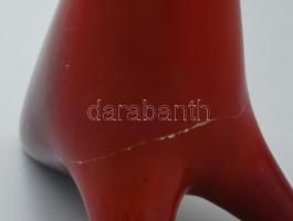 Zsolnay Török János?: Kacsa váza. Ökörvér mázas porcelán fajansz, jelzett, 1970 körül, sérült, resta...